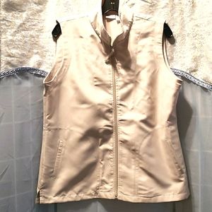 LINE UP TAN ZIP FRONT POLYESTER VEST SZ L